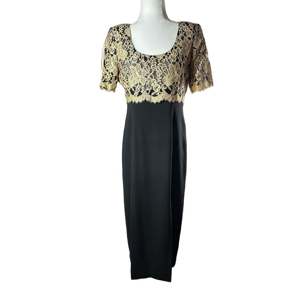 Vintage Liz Claiborne Night Formal Party Midi Dress Size US 10 Made in USA